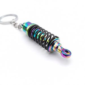 1 pièce Porte-clés de voiture en métal chromé NEO, design moyeu de roue, bouteille de gaz azote, amortisseur, sifflet, Dropshipping - Product Image 5