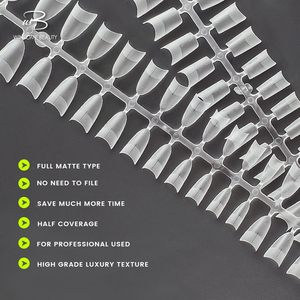 <span class=keywords><strong>Ongles</strong></span> artificiels en gel mat à demi-couverture, courbés, à presser, en gel souple, longs, pour doigts – Nouvelle tendance très prisée - Product Image 3