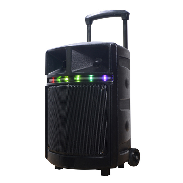 8 Inch Super Power Woofer with Wireless Microphone 300W Pmpo Portable Tf Card USB Multi Function Karaoke Trolley Speaker