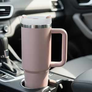 900ml 30oz Stainless Steel Vacuum Insulated Tumbler with Handle and Straw <b>Double</b> <b>Wall</b> Travel <b>Mug</b> Custom Logo for Car Camping - Product Image 4
