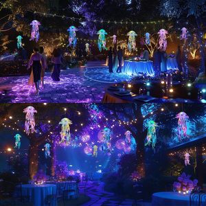 Lanternes en forme de méduse pour décorations <span class=keywords><strong>sous</strong></span>-marines, décorations suspendues en forme de méduse, thème sirène, cadeaux d'anniversaire pour femmes et filles - Product Image 2