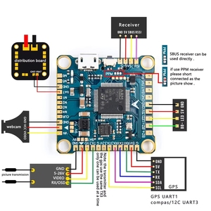 ตัวควบคุมการบิน NEW F4 V3S Plus OSD 2-6S แบบสองทาง 3A BEC ดีไซน์ Pad รองรับ Betaflight สำหรับโดรนแข่ง RC Quadcopter - Product Image 3