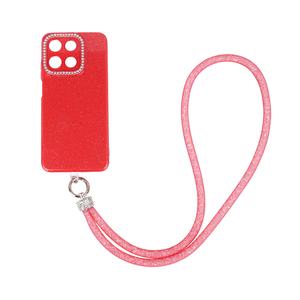 เคสโทรศัพท์หัวฉีดน้ำมันมันวาวมีสายคล้องยาวและเพชรกรอบเลนส์เพชรเทียม - Product Image 4