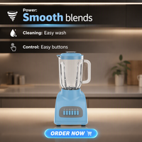 Presse-agrumes électrique de luxe avec 4 lames en acier inoxydable, design étanche, fonction smoothie, pour fruits, usage domestique et hôtelier