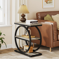 Moderne akzent minimalistische hölzerne klassische klassisch graue couch couchtisch kleine beistelltische mit ablage für wohnzimmer