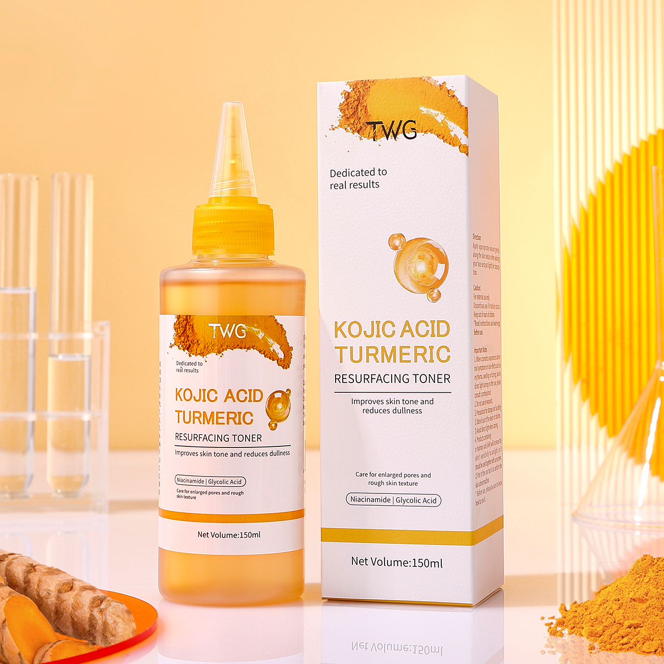 0065 TWG Tonique Visage Resurfaçant à l'Acide Kojique et au Curcuma 150ml