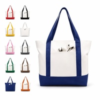 Sac fourre-tout grande capacité pour femme en toile avec poche zippée pour ordinateur portable, travail, voyage, shopping, bureau, usage quotidien