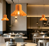 Lampu Plafon LED Desain Nordik yang Dapat Disesuaikan, Lampu Gantung Peredam Suara dari Wol Felt