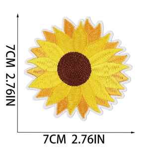 Hot Sale Summer Style Embroidered Iron on Cartoon <b>Bee</b> Sunflower Car Bicycle Patch for Clothes Bag Decoration - Product Image 6