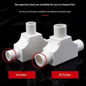 Kotak Sambungan PVC Berlapis T-Connector 16T Kotak Sambungan Kabel Selubung Pipa 25mm Kotak Sambungan Tersembunyi Segitiga Persegi 4mm - Product Image 2