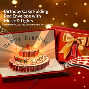 Papel de Regalo Creativo Plegable y Elástico con Diseño Tridimensional de Música y Feliz Cumpleaños para Sorprender a Amigos, Estilo Chino Nuevo - Product Image 2