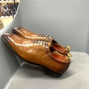 Chaussures habillées en cuir véritable de haute qualité pour hommes, sur mesure, à bout carré, à lacets, respirantes et imperméables, collection automne - Product Image 3