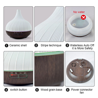 Diffuseur d'aromathérapie ultrasonique en verre électrique pour la maison et l'hôtel, humidificateur avec lumière LED 7 couleurs, arrêt automatique sans eau