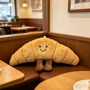 En stock : Poupées en peluche Jelly-cat, modèles gâteau aux fruits, croissant, pizza, cerise, et porte-clés mignons, breloques de sac, pendentifs de sac à dos en matériau PP - Product Image 5