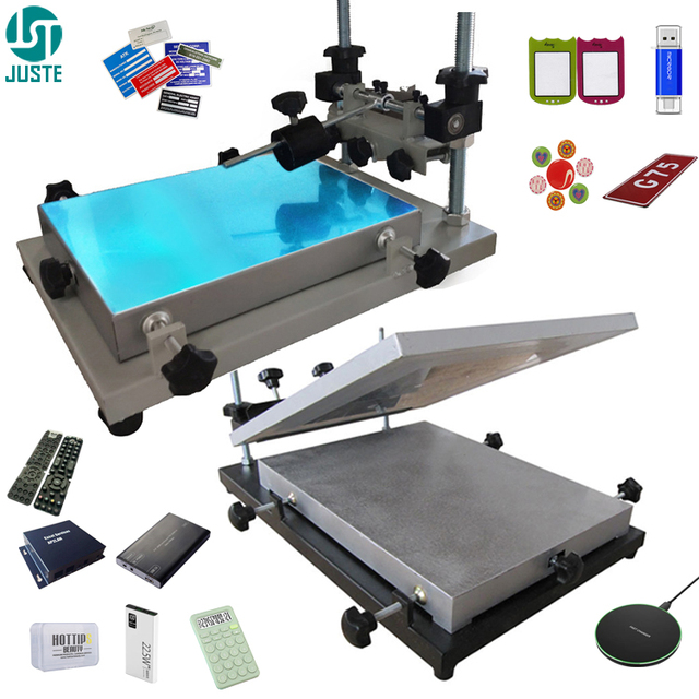 Manual Flat Bed Silk Screen Printing Machine Price 1 Station Micro Registration Print Screen Printer