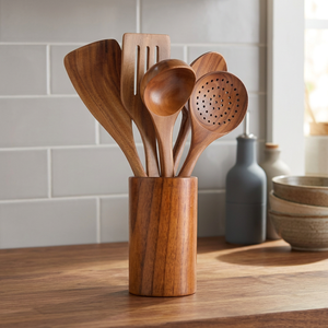 Cuchara de Madera Hecha a Mano, Apta para Alimentos, Acabado Lacado, Utensilio de Cocina de Madera Natural, Precios Competitivos - Product Image 3