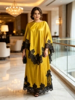 Ensemble jupe deux pièces plissé Miyake pour femme grande taille, couleur unie, manches chauve-souris, élégant et modeste, idéal pour les fêtes