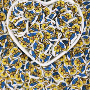 HENGXIN cane salvataggio squadra polizia blu pastore tedesco cucciolo argilla polimerica spruzza fette per la decorazione della cassa del telefono del chiodo della melma - Product Image 4