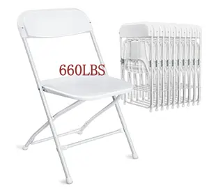 Cheap Outdoor Garden Wedding Camping Events Plastic White Folding Chair