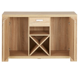 Buffet moderne de style farmhouse avec rangement pour vin et tiroir, armoire de cuisine en bois avec porte de grange - Product Image 6