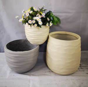 हरे पौधे के बर्तन साधारण बालकनी लिविंग रूम फ्लोर रचनात्मक नेटवर्क लाल तरंग मछली पैटर्न मैग्नीशियम मिट्टी बर्तन - Product Image 2