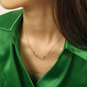 Collar de oro con forma de corazón y concha blanca, colgante de aleación de zinc, joyería de regalo - Product Image 4