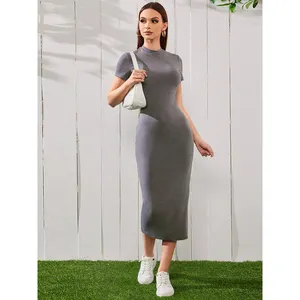 Wholesale bodycon dress women custom women elegant summer casual party dresses elegance short sleeve