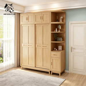 furniture factory low price customized <b>large</b> stock ready to ship storage <b>wardrobe</b> new design house furniture wood slide <b>wardrobe</b> - Product Image 1