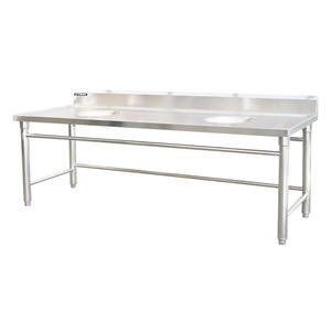 Table de collecte de déchets d'établi mobile <span class=keywords><strong>en</strong></span> acier inoxydable 304 à usage commercial pour hôtels et restaurants équipement de cuisine - Product Image 6