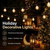 Guirlandes lumineuses LED d'extérieur étanches IP65 à lumière continue pour camping, auvent, jardin, avant-toit, fête, terrasse