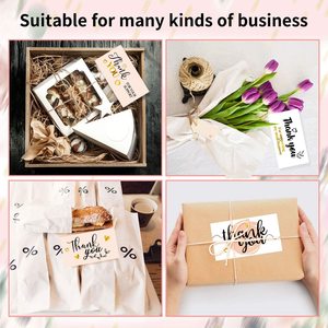 بطاقات عمل "thank you" مطبوعة مخصصة عالية الجودة خيارات ملونة من ورق الأوفست والفن - Product Image 6