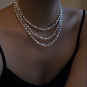Collar Largo de <span class=keywords><strong>Perlas</strong></span> de Imitación PFT Hecho a Mano para Mujer, Estilo Chino, Vintage, Literario, con Forma Geométrica, Regalo de Moda para Verano - Product Image 3