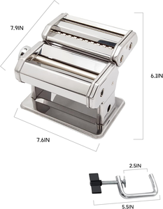 Máquina Manual <span class=keywords><strong>para</strong></span> Hacer Pasta ZISZIS con Ajustes Regulables, Manivela Manual, Acero Inoxidable Ecológico, Apta <span class=keywords><strong>para</strong></span> <span class=keywords><strong>Lavavajillas</strong></span>, <span class=keywords><strong>para</strong></span> Pasta Fresca Casera - Product Image 4