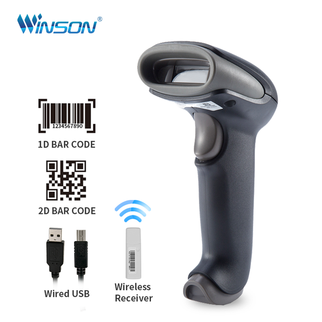 1D 2D Handheld Pos Barcode Scanner Wireless 2D Qrcode Reader for Supermarket Payment Clothing Books