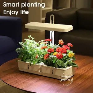 J & C Mini bahçe akıllı tencere bitkiler kapalı hidroponik yetiştirme sistemi küçük çıkarılabilir kapalı bitkiler için ışık büyümek ile kutu büyümek