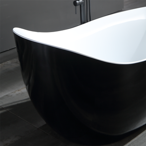 Baignoire japonaise DEWO EE690, baignoires profondes, blanc et noir ovales, 1,9 m, acrylique, autoportante, villa, intérieur/extérieur - Product Image 6