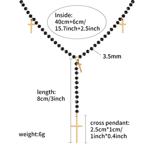 Gioielli cristiani in acciaio inossidabile Catena Rosarios Catolicos collana con <span class=keywords><strong>rosario</strong></span> a Catena lunga con ciondoli a croce multipla - Product Image 5