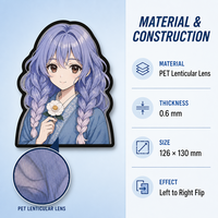 Autocollants Manga et Dessins Animés les Plus Vendus, Autocollants et Décalcomanies à Effet Changeant, Autocollant de Voiture Anime 3D Lenticulaire à Effet de Mouvement