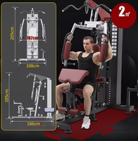 Équipement de gymnastique à domicile tout-en-un Station d'entraînement complète avec système de poulie à plaque de poids Machine d'exercice multifonctionnelle
