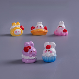 Décoration de jardin KI Zhuojing : Adorables lapins pour <span class=keywords><strong>le</strong></span> thé de l'après-midi, accessoires pour maison de poupée, voiture et bureau - Product Image 4