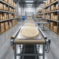 KEYFOOD Ligne automatique de production de paratha superposés, avec pétrin et laminoir, 220V/380V, capacité 2500-5000 pièces/heure, certifiée CE, 5400kg