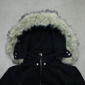 Sweat à capuche épais et chaud d'hiver pour homme et femme, style streetwear, broderie personnalisée, en coton, coupe oversize, avec fermeture éclair et fourrure - Product Image 3