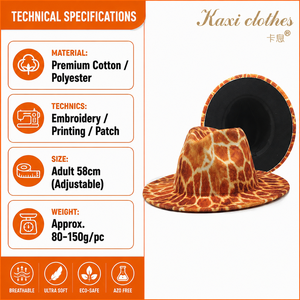 Tierdruck-Fedora-Hüte im Großhandel, flach und steif, für mexikanische <span class=keywords><strong>Panama</strong></span>-Hüte - Product Image 2