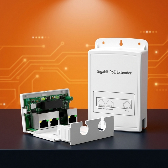 3 Ports Standard Gigabit Waterproof 1 in 2 Out Power Ethernet 30W 10/100Mbps POE Extender Repeater Switch for Monitor System