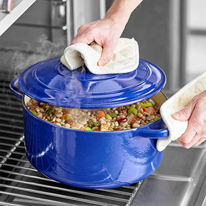 Olla ovalada de hierro fundido esmaltado de alta resistencia con doble asa para cocinar salsas, horno holandés de hierro fundido esmaltado - Product Image 4