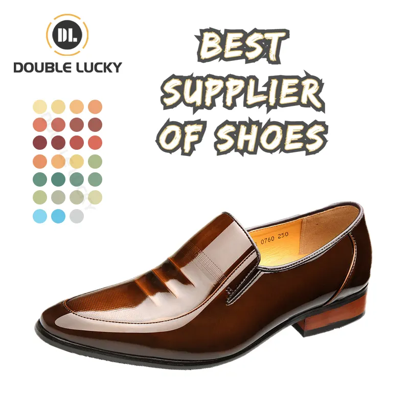 DOUBLE LUCKY Zapatos De Vestir Dress Shoes Men Genuine Leather Custom Dress Shoes Luxury Men's Dress Shoes