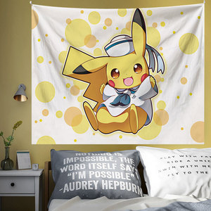 Permadani dinding lucu kartun seri Pikachu kepribadian Jepang untuk kamar tidur kualitas tinggi penjualan laris permadani lucu - Product Image 4