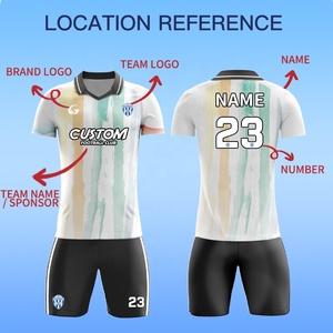 Tùy chỉnh thăng hoa Polyester Vải bóng đá Jerseys đầy đủ đội thiết lập mùa giải mới Ngắn Tay Áo Câu lạc bộ đội bóng đá Jersey Kit z25844 - Product Image 3