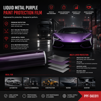 Film adhésif pour voiture en vinyle métallique liquide, couleur changeante violet, brillant, anti-rayures, amovible, ne se décolore pas, pour carrosserie de véhicule