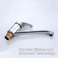 Robinet de cuisine moderne en alliage chromé 3/8 avec valve en céramique à poignée unique et un seul trou pour usage domestique